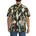 thumbnail image 3 of Lsque Colorful Bulldog Duo print Men's Cuban Collar Short Sleeve Shirt Summer Beachwear Casual Button Down Fashionable Vacation Leisure Shirt-Large, 3 of 7