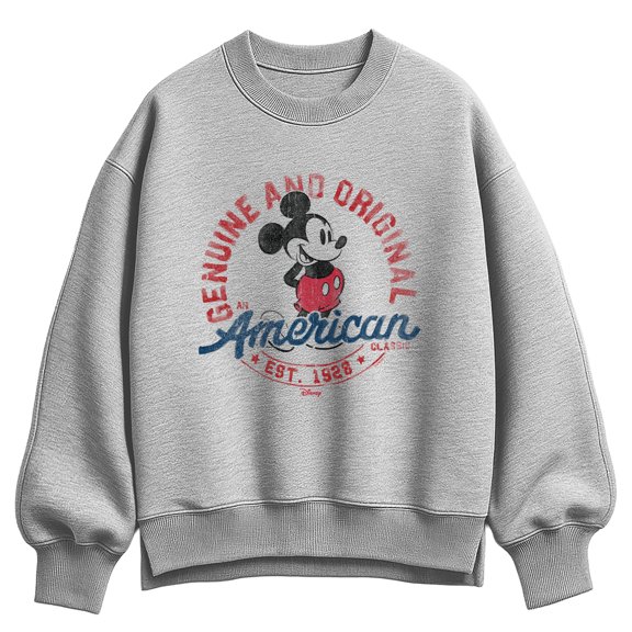 Disney - Mickey American Original - Women's Oversized Fleece Crew Sweatshirt