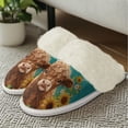 thumbnail image 4 of Chririnla Cute Cattle Print Plush House Slippers for Women Warm Fuzzy Slippers with Fur Edges, Winter Home Slippers for Indoor & Outdoor, 4 of 7