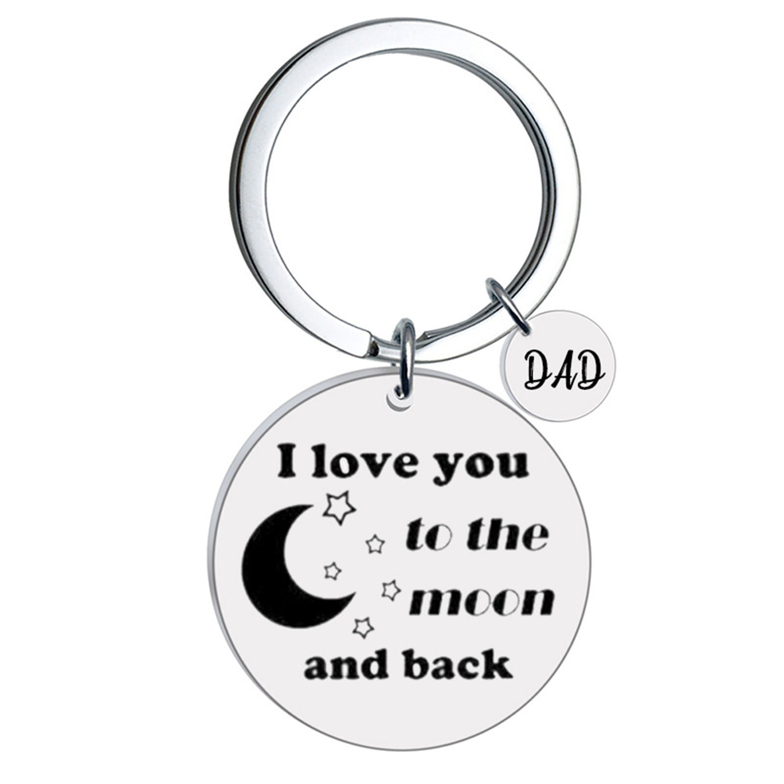 Papa I Love You To The Moon And Back Bottle Opener Stainless Steel Key Chain 