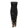 thumbnail image 4 of Women Dresses Plus Sling Shoulder strap Dresses Printed Strapless Sleeveless Sexy Fashion Dresses Black Trendy Skirt Size XL, 4 of 5