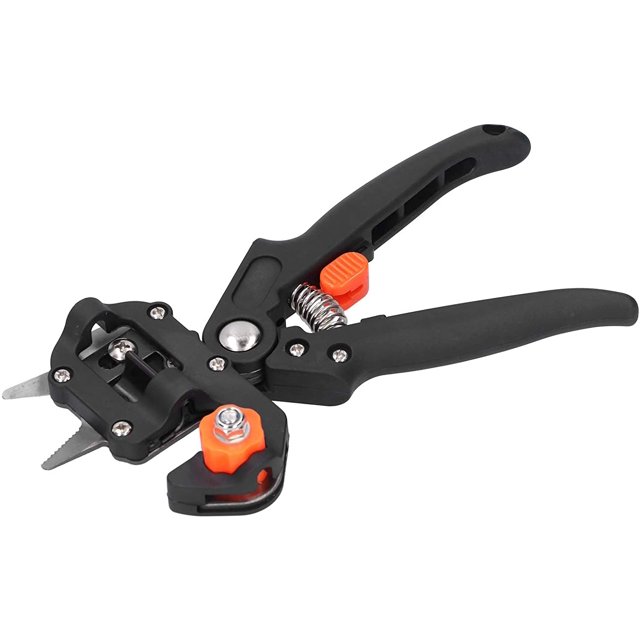 Kit de herramientas de injerto de jardín Tijeras de corte de injerto duraderas con una bolsa de almacenamiento Cortador de ramas de plantas de material ABS más eficiente para injertos de jardineríaa, 1 pieza, negro LingWen 8390612715136