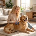 thumbnail image 5 of Soft Bristle Pet Grooming Brush Blue Silicone Rubber Dog Bath Brush Scrubber for Comforting, Pet Bathing and Grooming 1 Pack, 5 of 6