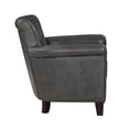 thumbnail image 3 of Tria 35 Inch Accent Chair- Gray Top Grain and Split Leather- Brown Wood, 3 of 6