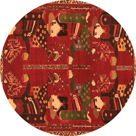 Ahgly Company Indoor Round Persian Orange Traditional Area Rugs, 5' Round