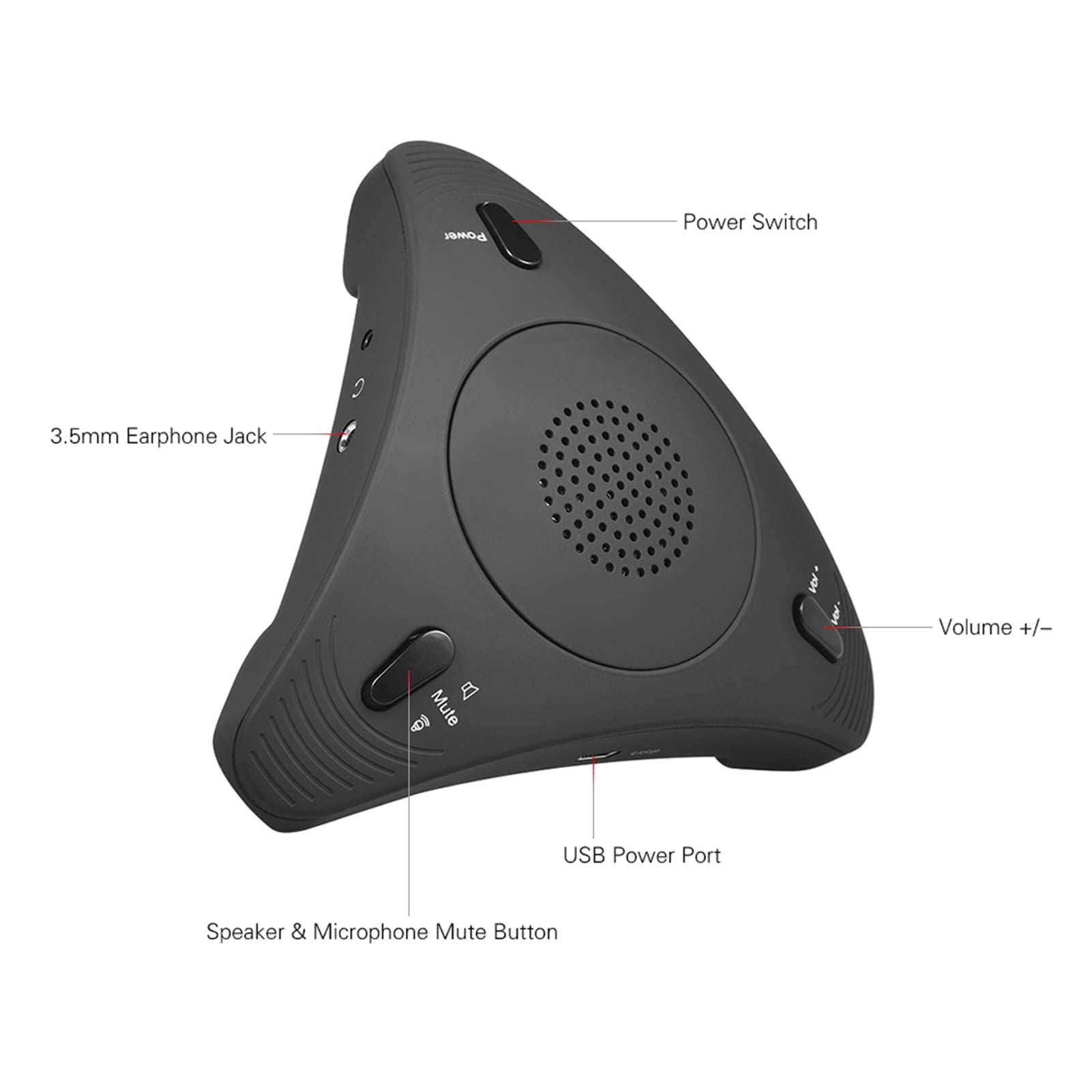 USB Desktop Computer Conference Omnidirectional Condenser Microphone Mic Speaker Speakerphone  Audio Pickup Plug & Play for Business Video Meeting