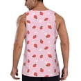thumbnail image 3 of Easygdp Strawberry Floral Men's Tank Top, Sleeveless Muscle T Shirts, Breathable, Quick-Dry, Loose for Gym, Running, Fitness - 4X-Large, 3 of 9