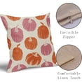 thumbnail image 4 of Pink Orange Pumpkin Fall Pillow Covers 16x16 Set of 2 Autumn Harvest Print Thanksgiving Decorative Throw Pillows Outdoor Farmhouse Cushion Case Seasonal Decor for Couch Sofa Bed, 4 of 6