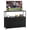 Black-TV stand, variant on Atilioo Fabric Dresser with 5 Drawers, Clothes Storage Organizer Unit, Chest of Drawers for Bedroom Living Room, Pink
