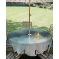 thumbnail image 3 of Outdoor Tablecloth with Umbrella Hole Zipper Modern Teal Gold Round Tablecloth 60" Waterproof Outside Table Cloth Abstract Geometric Lines Patio Table Cover Tablecloths for Picnic Party, 3 of 8