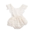 thumbnail image 1 of Fortune Barboteuse en Dentelle à Fleurs pour Bébé Fille 0-3 Ans Manches Courtes Dos Nu, 1 of 7