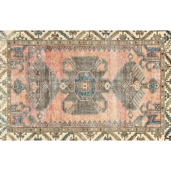 Ahgly Company Indoor Rectangle Traditional Brown Persian Area Rugs, Swatch Sample