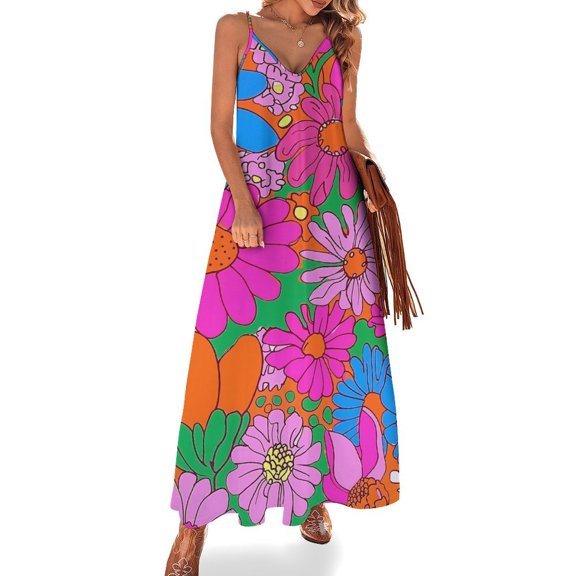 Nostalgic Vintage Floral Fine Art Sleeveless Dress Summer Dress Woman 2025