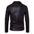 thumbnail image 4 of Men's PU Leather Jacket with Shoulder Padding, Collared Motorcycle Coat, Stylish and Durable Outerwear for Everyday Use, 4 of 19