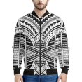 thumbnail image 3 of Chaqueta con cremallera maorí en blanco y negro para hombres y niños, sudadera de gran tamaño con estampado 3D, chaquetas bomber de manga larga para primavera y otoño, 3 of 5
