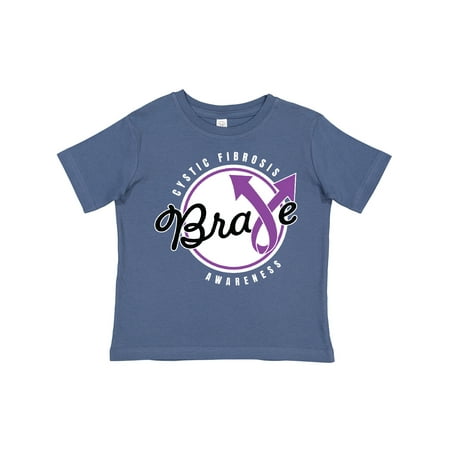 

Inktastic Cystic Fibrosis Awareness Brave with Purple Arrow Ribbon Gift Toddler Boy or Toddler Girl T-Shirt
