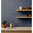 thumbnail image 4 of S4Sassy Peel & Stick Vinyl Wallpaper, Floral Vine Wall Paper Contact Paper Waterproof- Blue, 25"X 120", Removable Asian Style Covering For Home Decor In Bedrooms & Living Areas, Renter Space, 4 of 8