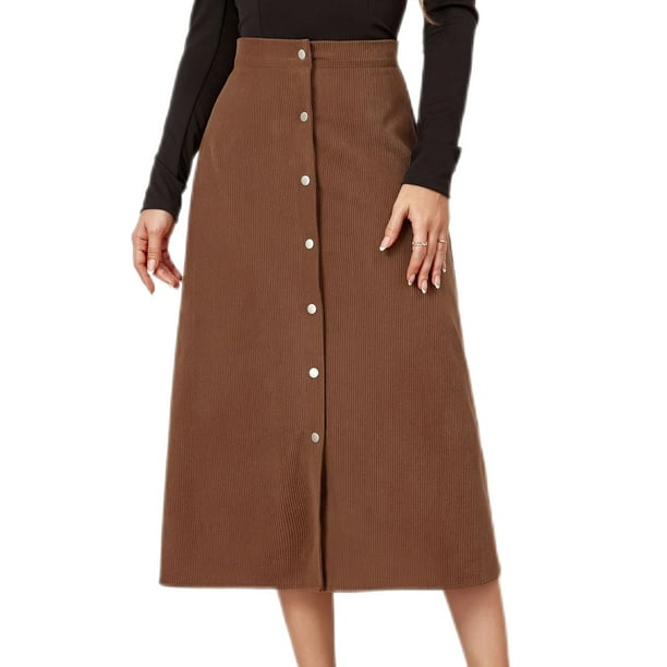 Brown corduroy skirt clearance xl