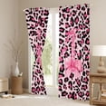 thumbnail image 3 of Homewish Cheetah Print Letter Black Out Curtains, Pink Bowknot Monogrammed M Curtains Pack of 2 (42x63 Each), Modern Fashion Style Bedroom Curtains, Curtains and Drapes Decor, 3 of 6