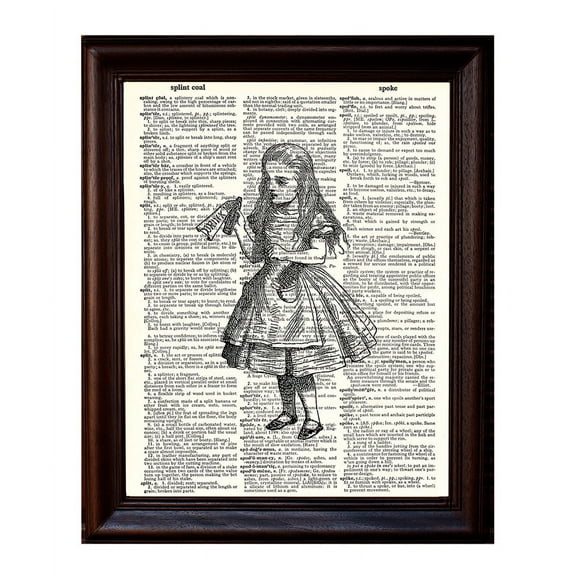 Drink Me - Alice - Dictionary Art Print Printed On Authentic Vintage Dictionary Book Page - 8 x 10.5