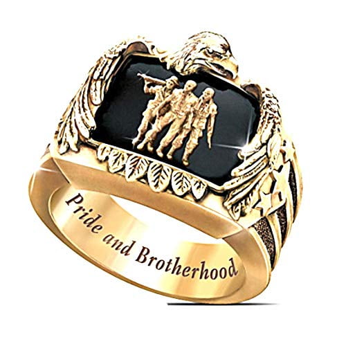 Black Enamel Eagle ring Gothic Design Band Men s Biker Rings Hiphop Motorcycles Personalized Jewelry Ring Gold for Men Boy 13 Walmart