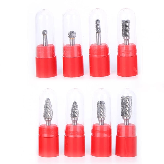 Carbide Burrs Sets,8Pcs Tungsten Steel Grinding Rotary File Double Slot Cut Rotary Polishing Tools Rugged and Tough