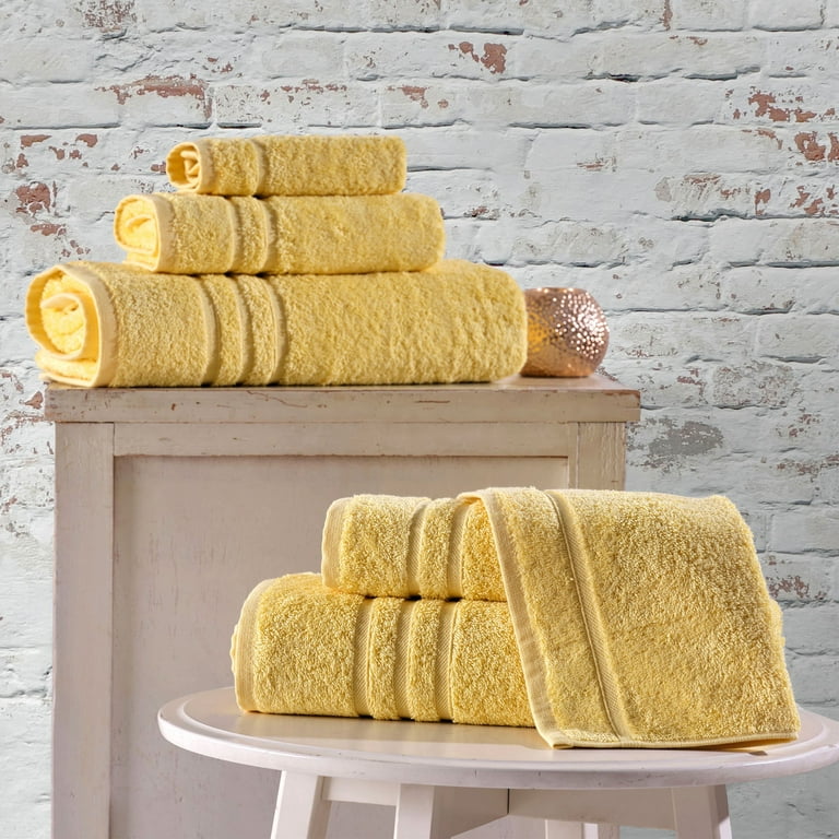 Hammam Linen Luxury Cotton Hand Towels Set of 4 Quick Dry Soft Yellow Bathroom Towels Walmart