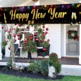 thumbnail image 3 of Large Happy New Year Banner 2025 Happy New Year Yard Sign Black Gold 2025 New Year Banner Garden Decoration, Happy New Year, 3 of 5