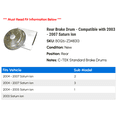 thumbnail image 2 of Rear Brake Drum - Compatible with 2003 - 2007 Saturn Ion - Centric, 2 of 2
