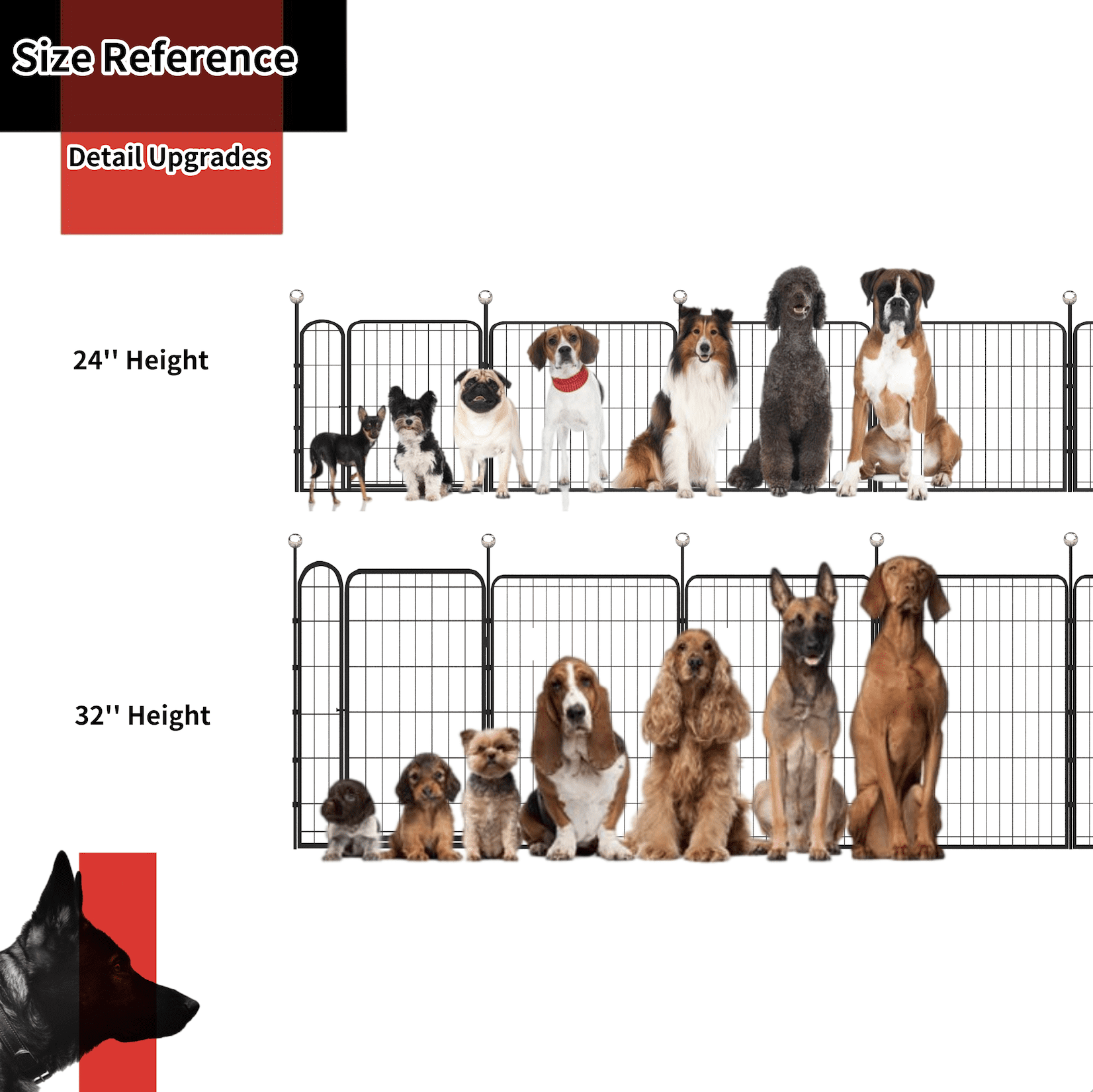 IGOOUO 24-Inch Portable Metal Outdoor Indoor Puppy & Small Dog Playpen with Easy-Carry Straps (4-Pack)