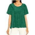 thumbnail image 2 of Ounisa Women's Plus Size Sparkly Top Glitter Blouse Short Ruffle Sleeves Dressy Shirt Elegant Party, 2 of 8