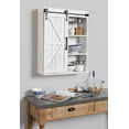 thumbnail image 2 of Cates Wood Wall Storage Cabinet with Sliding Barn Door, Rustic White, 2 of 3