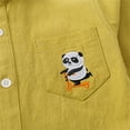 thumbnail image 5 of HAOTAGS Girls Boys Button-Up Shirts, Long Sleeve Lapel Collared Striped Shirts Yellow 5 Years, 5 of 8