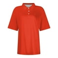 thumbnail image 4 of Holzkary Polo Shirts for Women Short Sleeve Summer Tops Casual Short Sleeve Button Down Collared T Shirts Loose Fit Blouses Polos Golf Shirts Collared Shirt Quick Dry Tennis Work Athletic Tops Red 3Xl, 4 of 7