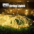 thumbnail image 3 of Solar Rope String Lights Outdoor 2 Pack 39 Feet 100 Led Waterproof Solar Powered Fairy Lights with 8 Lighting Modes, Copper Wire PVC Tube Lights for Garden Wedding Party DIY Decor (Warm White), 3 of 6