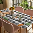 thumbnail image 3 of Easter Bunny Table Cloths for 5 Foot Rectangle Tables, Spring Rabbits Carrots Black Buffalo Plaid Patio Waterproof Elastic Fitted Tablecloths, Washable Rectangular Table Cover for Camping, 3 of 8