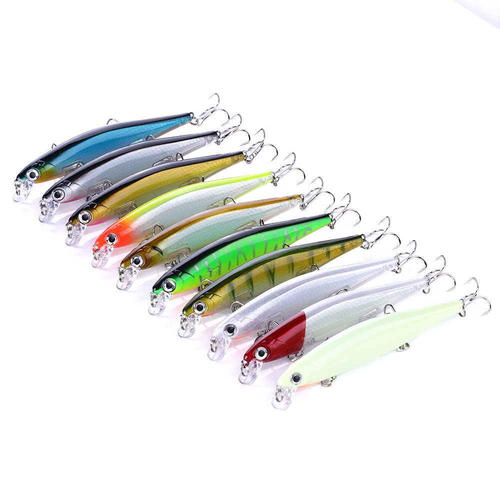HENGJIA Fishing Deep Diving Fishing Lures Swimbait Large Sinking Minnow Lure Saltwater Jerkbait Lure 10Pcs/kit, 4.33in/0.46oz