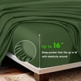 thumbnail image 4 of Sonoro Kate Breathable Bamboo Bed Sheet Set - Deep Pockets - 4 Piece, Queen, Olive Green, 4 of 6