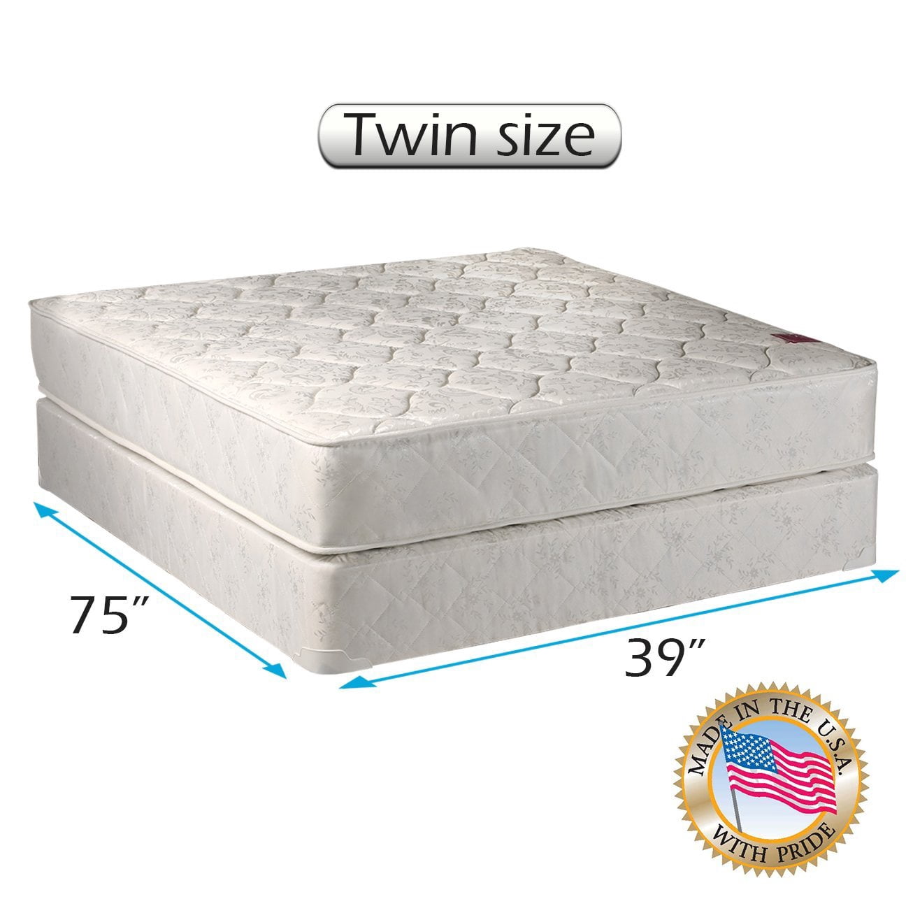 Dream Solutions Legacy Gentle Firm 8" Innerspring Mattress Set with Bed Frame