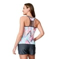 thumbnail image 4 of Free Country Women's Lace-Up Racerback Tankini Top Aruba Oasis Chevron S, 4 of 4