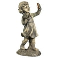 thumbnail image 2 of Northlight 18" Distressed Gray Girl with Cell Phone Solar Powered LED Lighted Outdoor Patio Garden Statue, 2 of 6