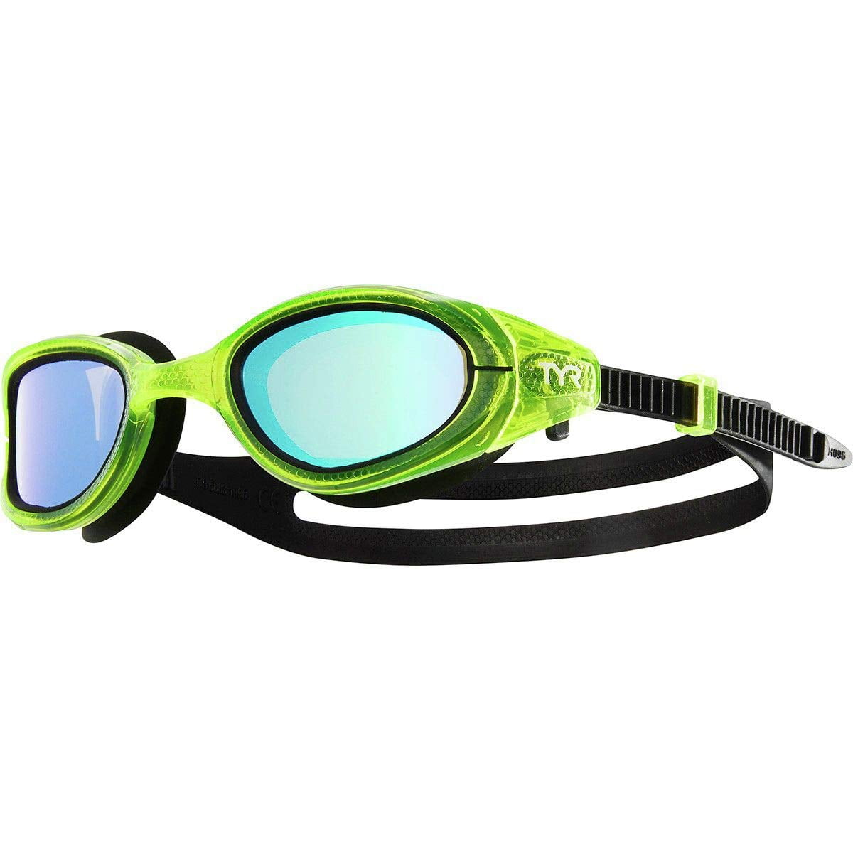 TYR Velocity Swim Goggles Orange Green Adult Fit 16 Low Profile Swimming for sale online 