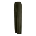 thumbnail image 5 of zaveiop Womens Ribbed Wide Leg Lounge Pants with Pockets Casual Relaxed Comfy Loose Soft Knit Pajama Pants with Drawstring (Army Green, S), 5 of 8
