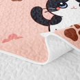 thumbnail image 5 of Manfei Kawaii Kitten Twin Quilt Set, BohoFlower Floral Twin Coverlet Set, Peach Pink, 2 Pieces, 1 Bedspread and 1 Pillowcase, 5 of 7