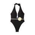 thumbnail image 3 of Traje de baño para mujer, bikini sin mangas con escote en V profundo para playa, viajes, piscina SG, 3 of 9