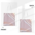 thumbnail image 3 of YFYANG Reusable Cotton Canvas Tote Shopping Bag, Pink Line Art Washable Portable Grocery Bag for Daily Travel, 3 of 8