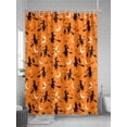 thumbnail image 5 of Fsddascl Red Orange Halloween Shower Curtain Set - Small 36" x 72" Washable Bathtub Curtain with 12 Hooks, Flying Witch Bats Moon Waterproof Fabric Stall Shower Curtains for Bathroom/Bathtub Décor, 5 of 6