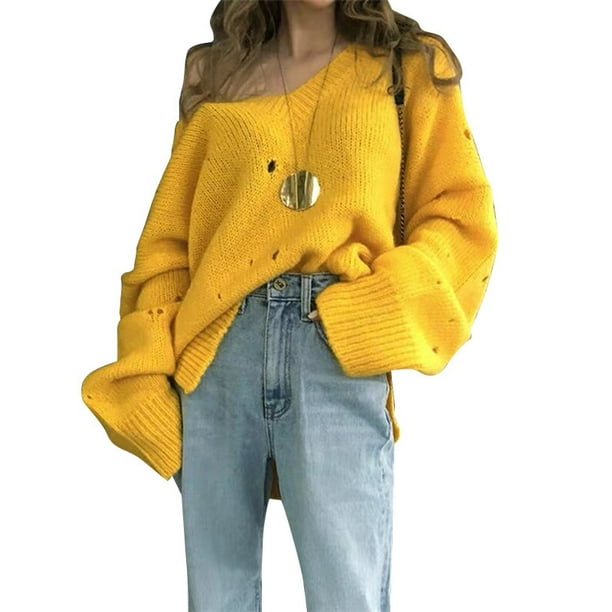 Jswift Jswift Women V Neck Loose Pullover Sweater Top With Holes Walmart Com Walmart Com Jswift Jswift Women V Neck Loose Pullover Sweater Top With Holes Walmart Com Walmart Com