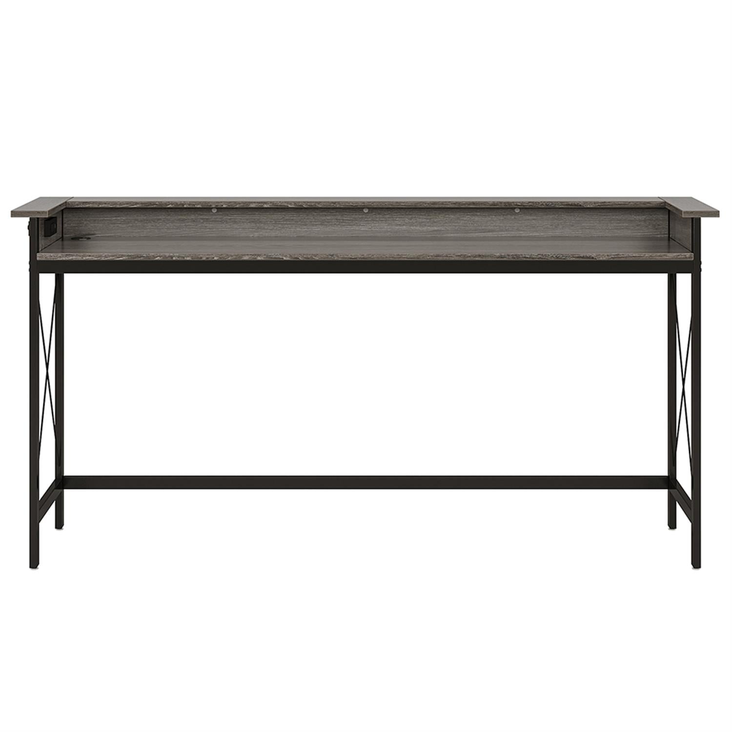 Demi Bonn 69" Freestanding Bookshelf with 9 Open Shelves, Wood and Metal Bookcase Storage Organizer, Display Standing Shelf Unit for Bedroom, Living Room, Gray