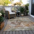 thumbnail image 6 of HomeRoots 621981 10 x 14 ft. Terra Cotta Gray & Ivory Abstract Washable Transitional Indoor & Outdoor Rectangle Area Rug, 6 of 7